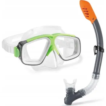 Potápěčské vybavení SADA PRO POTÁPĚNÍ POTÁPĚČSKÉ BRÝLE + ŠNORCHL INTEX Surf Rider Nastavitelná Bezbarvá