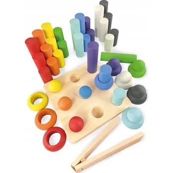 Dřevěná hračka Montessori dřevěná sada „Věžičky“