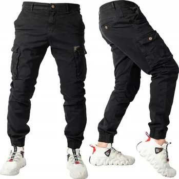 Pánské kalhoty Pánské kalhoty JOGGERY kapsáče ČERNÉ ERIOL vel. 30