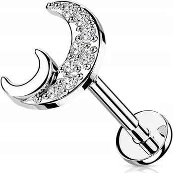 Náušnice Labret dva měsíčky 1,2/6 stříbrný