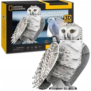 Puzzle Cubic Fun DS1079H National Geographic Sovice sněžní 3D Puzzle 62 dílků.