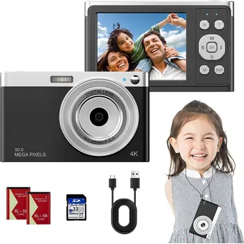 IP kamera DIGITÁLNÍ FOTOAPARÁT 4K PŘENOSNÝ RETRO 64MPX 18X ZOOM + PAMĚŤOVÁ KARTA 32GB