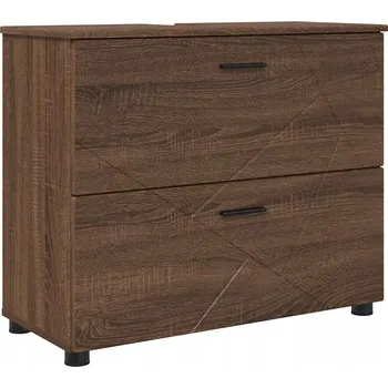 Šatní skříň Koupelnová skříňka se zásuvkou, hnědý dub, 76,5 x 35 x 64 cm