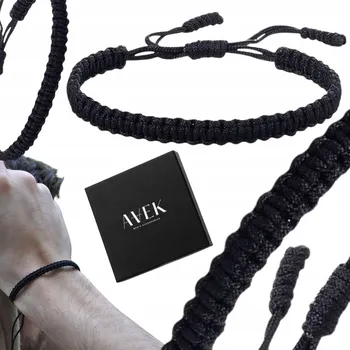 Náramek PÁNSKÝ NÁRAMEK ČERNÝ NASTAHOVACÍ ŠŇŮRKOVÝ LEHKÝ JAKO DÁREK PRO NĚJ