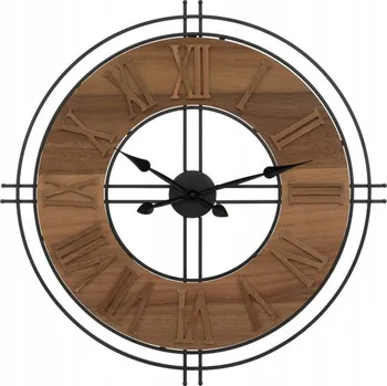 Hodiny HODINY KULATÝ HNĚDÉ NÁSTĚNNÉ DORIAN STYLOVÁ DEKORACE PRŮMĚR 65,5 cm