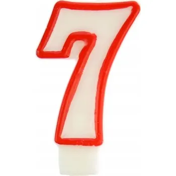 Svíčka číslice č. 7 červená