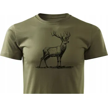 Pánské tričko Pánské tričko do lesa na lov se vzorem JELEN vel XL