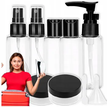 Organizér na kosmetiku CESTOVNÍ SADY NÁDOBEK NA KOSMETIKU LAHVIČKY NA KRÉMY ŠAMPONY DO LETADLA