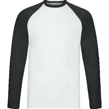 Pánská móda Fruit of the Loom tričko s dlouhým rukávem Baseball kulatý, velikost L