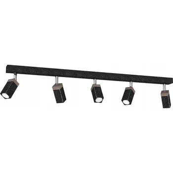 Milagro Stropní svítidlo SOLO SAWN BLACK / PATINATED WOOD 5x mini GU10 lampa