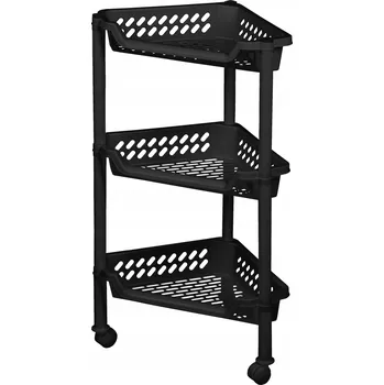 regál Koupelnový regál Plast Team černý 26 x 39 x 69 cm