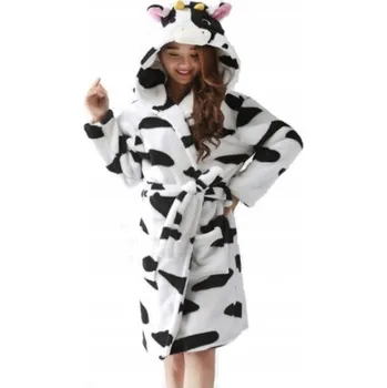 Dámský župan DÁMSKÝ ŽUPAN KRÁVA DÁREK BÍLÝ L