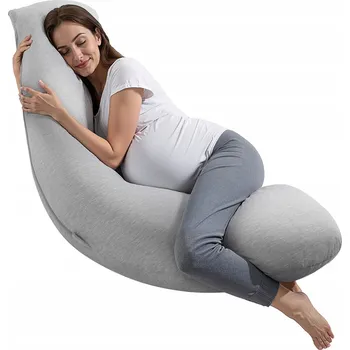 Polštář Těhotenský Polštář ve Tvaru Písmene L, Měkká a Prodyšná Bavlna Jersey