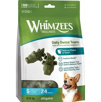 Pamlsek pro psa Dentální žvýkací kousátka Whimzees Aligator S 24 kusů