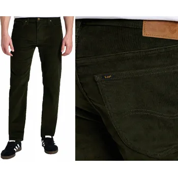 Pánské džíny LEE DAREN manšestrové rovné džíny straight olive night W40 L32