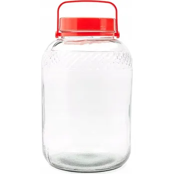Zavařovací sklenice SKLENĚNÁ ZAVAŘOVACÍ SKLENICE S VÍČKEM NA ZAVAŘENINY OKUREK, ZELÍ, PAPRIKY, velká sklenice 3 L