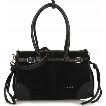 Kabelka Toscanio kabelka z pravé semišové kůže černá