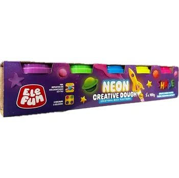 Modelovací hmota Modelovací Hmota PĚNOVÁ PLASTELÍNA Modelína 5 ks 500g neonová