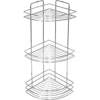Drátěná police Rohová drátěná polička do koupelny CHROM – robustní, stabilní a odolná