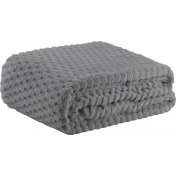 Prostěradlo MĚKKÁ DEKA PŘEHOZ PLÉD VZOR VČELÍ PLÁSTEV 160X200 TMAVĚ ŠEDÁ