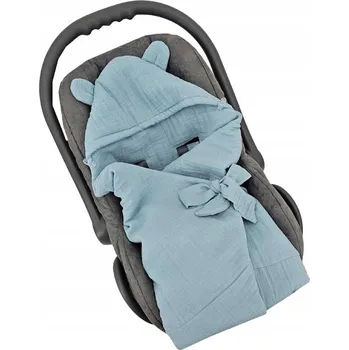 Příslušenství pro přepravu dětí Fusak do autosedačky Velvet, modrý, měkký, teplý, Polská Výroba