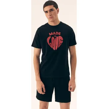 Pánské oblečení Pánské černé pyžamo Henderson Core Sierra, černá M i384_37783438