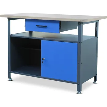 Dílenský stůl Dílenský stůl ERIC, 1200 x 850 x 600 mm, antracitově-modrý
