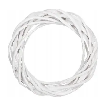 Věnec DP CRAFT VĚNEC Z PROUTÍ 15 CM - BÍLÝ