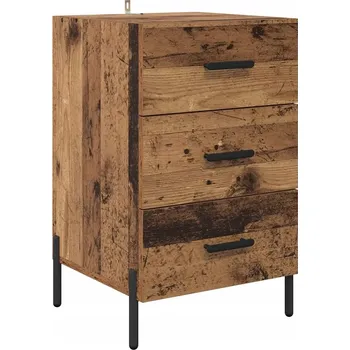 Noční stolek Noční Stolek se zásuvkou, staré dřevo, 40 x 40 x 66 cm