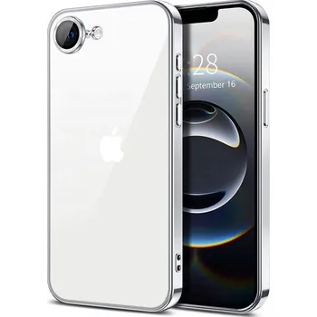 Pouzdro na mobilní telefon POUZDRO SILIKONOVÉ OBAL LUXURY CASE STŘÍBRNÉ PRO IPHONE 16E + SKLO DÁREK