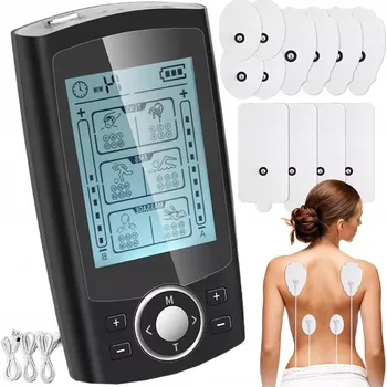 Masážní přístroj ELEKTROSTIMULÁTOR SVALŮ A NERVŮ TENS EMS MASÁŽ 12 ELEKTROD COMBO