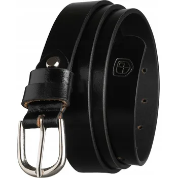 Opasek Pásek kožený elegantní PRAVÁ KŮŽE úzký černý Peterson