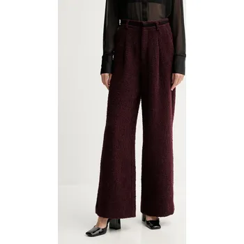 Dámské kalhoty Kalhoty s příměsí vlny Gestuz 10910647 burgundské 83X, vel. 36