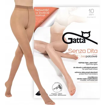 Dámské punčochy Gatta punčocháče Senza Dita bez prstů zlaté 3-M