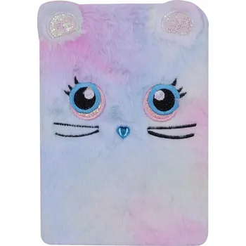 Zápisník PAMIĘTNIK NOTES SE ZÁMEČKEM BAREVNÝ PLYŠOVÝ KOŤÁTKO ZÁPISNÍK A5