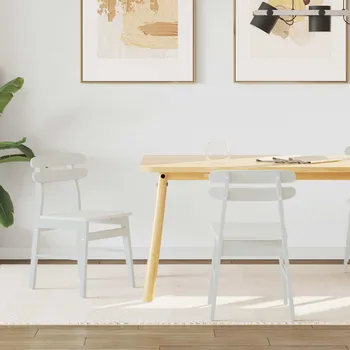 Jídelní židle 2 pcs Bílá Masivní gumové dřevo