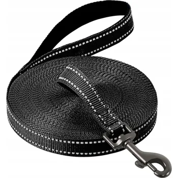 Vodítko pro psa Vodítko pro psa nylonové s poutkem na zápěstí a reflexními prvky, 5 m, černé