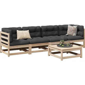 Zahradní sestava vidaXL 5dílná zahradní sedací souprava masivní borovice [3299282] Barva: Přírodní borovice