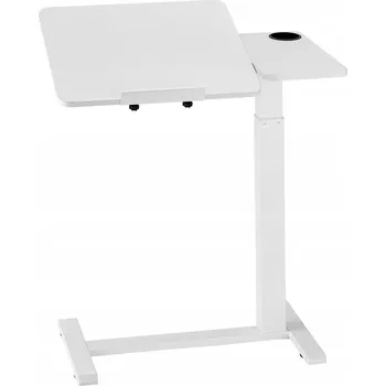 Noční stolek Mobilní Přistavitelný Stolek k Posteli s Nastavitelnou Výškou a Úhlem Sklonu se Skládacím Vrchním Dílem