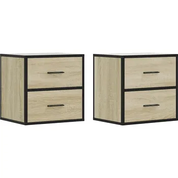 Noční stolek Závěsné noční stolky, 2 ks, dub sonoma, 40x31x39,5 cm