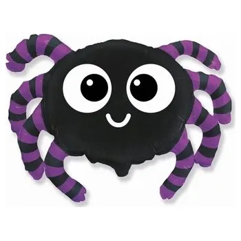 Balónek Fóliový balónek Flexmetal Pavouk 46 x 79 cm černo-fialový