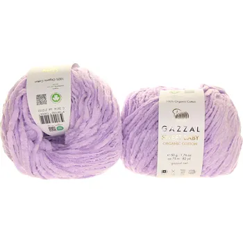 Příze Gazzal Sweet Baby organic cotton 2614 pastelově fialová