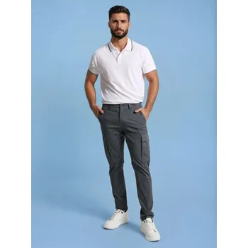 Pánské kalhoty Sinsay - Kalhoty slim cargo - šedá - 148EV-90X - 148EV-90X-28