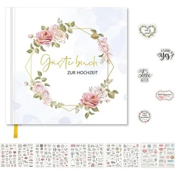 Svatební kniha hostů HNLMZ s nálepkou zdarma, 120 stran, personalizovaná svatební kniha hostů,