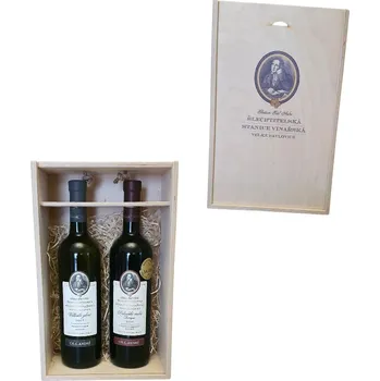 Dárková krabička DŘEVĚNÁ DÁRKOVÁ KRABIČKA NA 2 LAHVE VÍNA