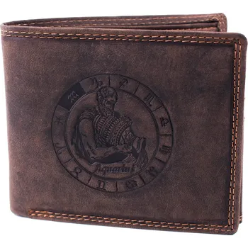 Peněženka Luxusní pánská kožená peněženka se znamením zvěrokruhu Vodnář premium kůže Master Pragati Elite GTI 356