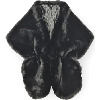 Classic Scarf Dámská černá chlupatá štola, kožešinový límec na bundu na kabát i na ples na šaty, pléd přes ramena