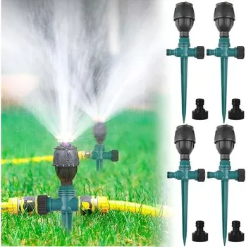 Zavlažovač 4 zavlažovače trávníku, zahradní zavlažovače, 360° zavlažovač, zavlažovač trávníku, malá plocha,