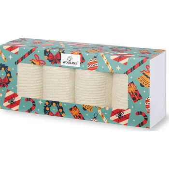 Dámské ponožky Wooline Dárkové balení - 4 páry ponožek Merino Natural Wool 5 dámské, krémové Velikost ponožek: EUR 35-38