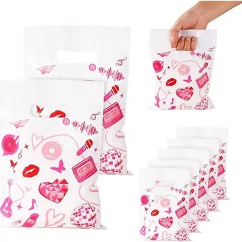 Kosmetická taška 50 ks tašek na popové hudby, růžové PE materiál, dárkové hudební tašky pro zpěváky, hudební párty